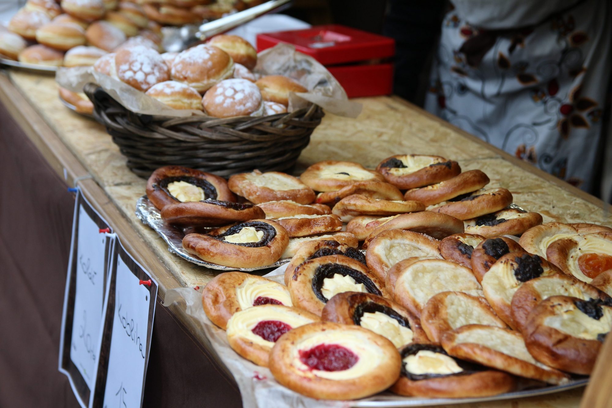 Czech food, sweet desert, kolache