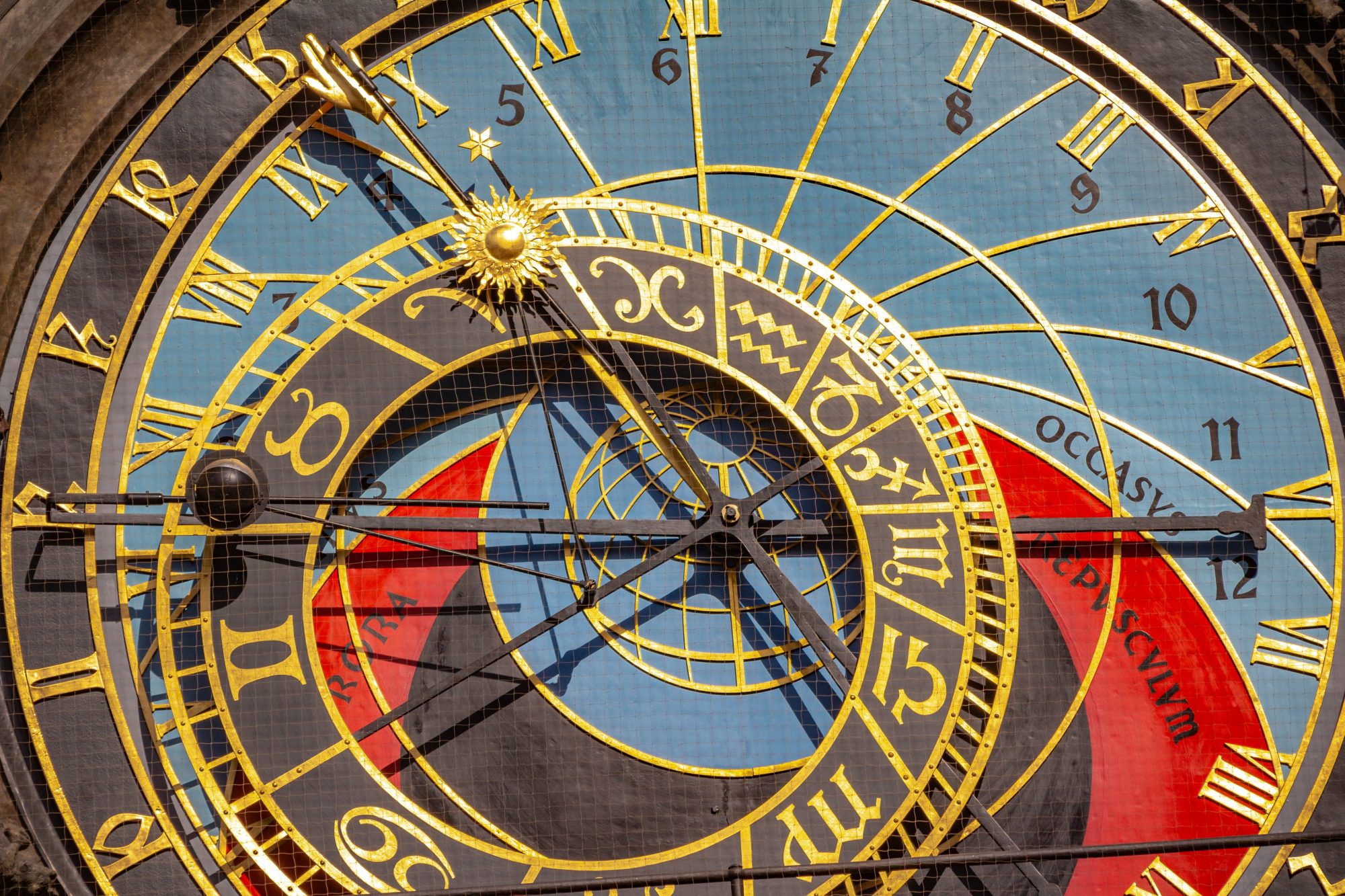 Detail of the zodiacal circle on Astronomical Clock